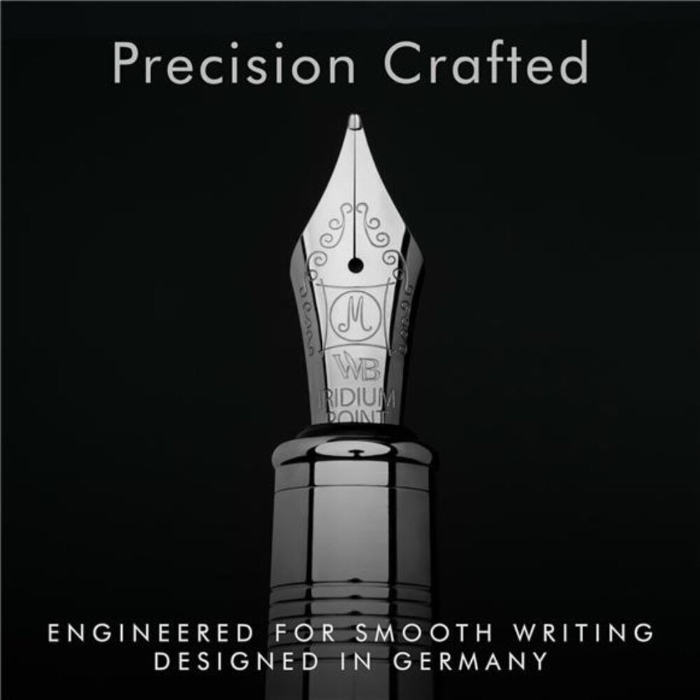 Wordsworth & Black Majesti Fountain Pen-(Silver), Luxury Case, 24K Gold Finish; - Picture 5 of 7